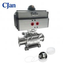 Robinet à bille pneumatique 3 pc en acier inoxydable sanitaire