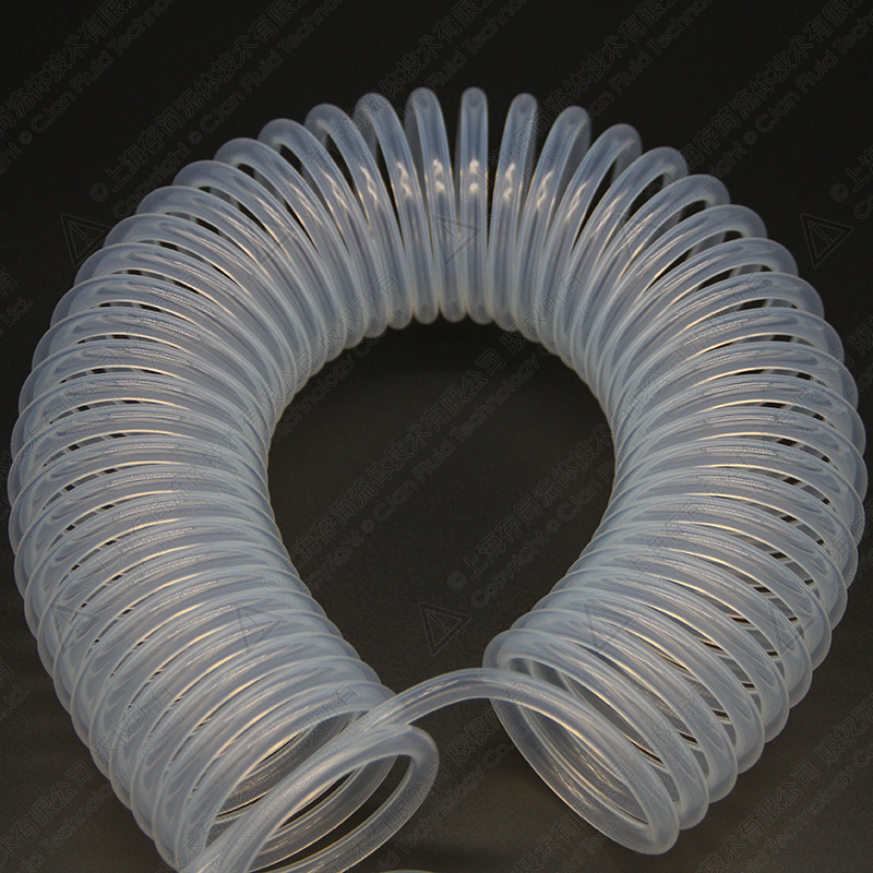 Tube spiral enroulé PFA / ressort