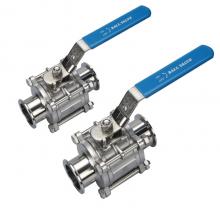 Robinet à billes manuel en acier inoxydable sanitaire 3PC